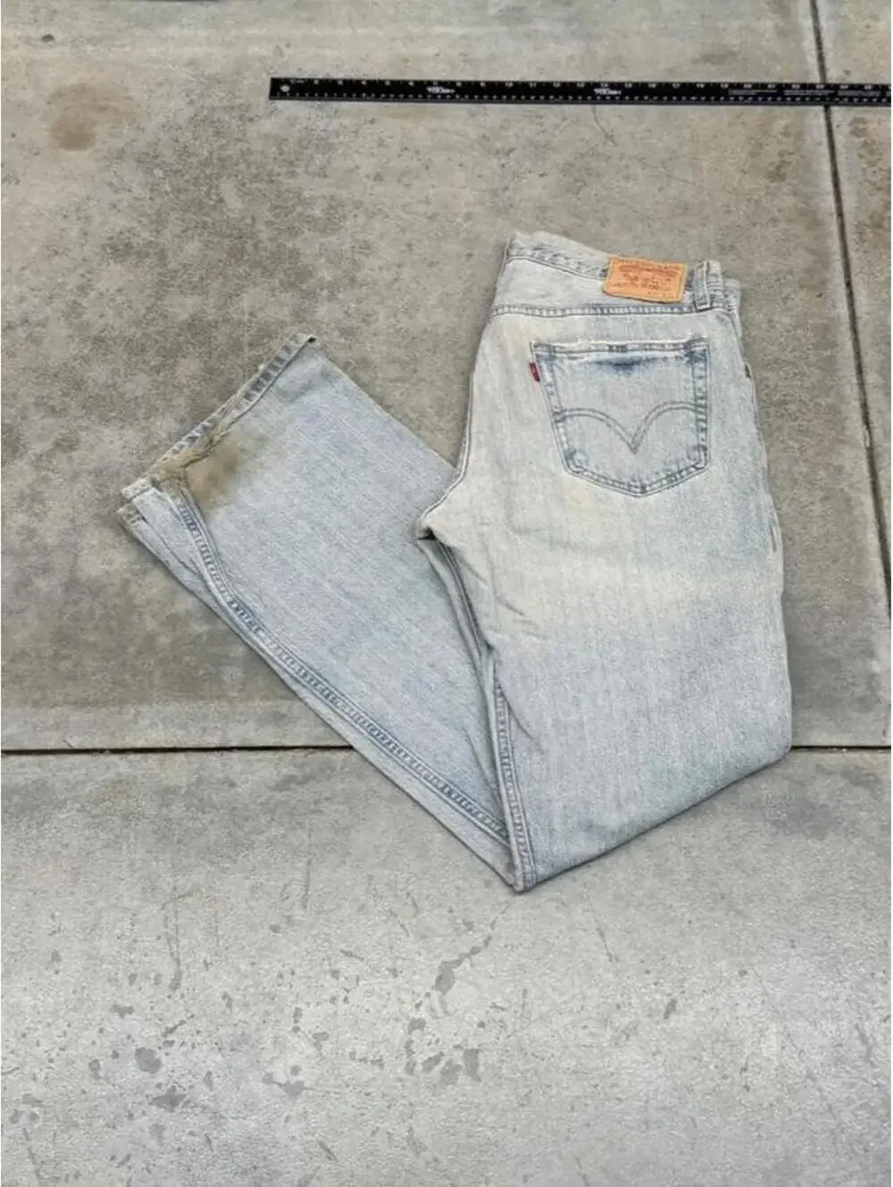 vintage levis 527 faded blue low rise boot cut flared jeans size 36 x 34